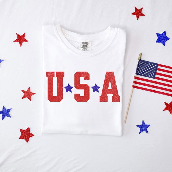 USA Stars Garment Dyed Tee