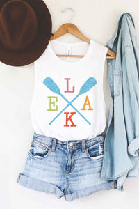 LAKE PADDLE GRAPHIC MUSCLE TANK