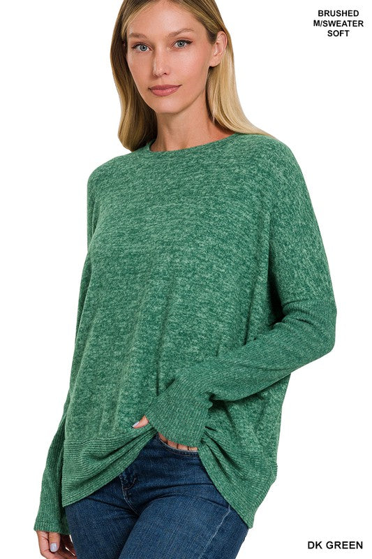 Brushed Melange acci Dolman Sleeve Sweater