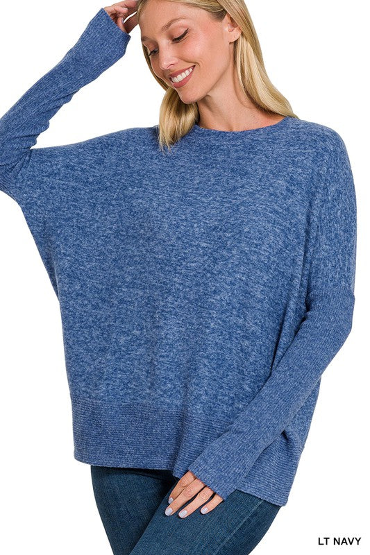 Brushed Melange acci Dolman Sleeve Sweater