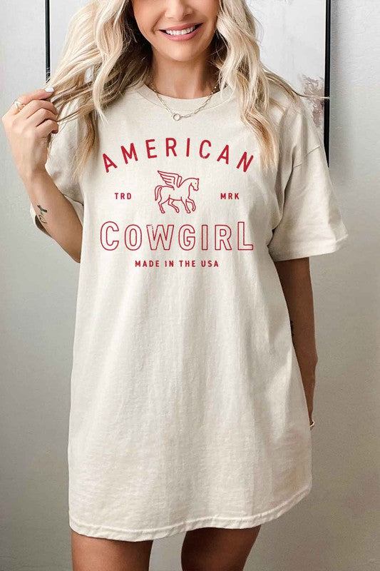 AMERICAN COWGIRL OVERSIZED TEE  T-SHIRT