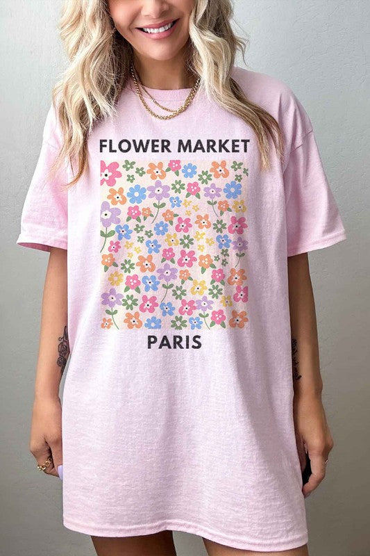 PARIS FLOWER MARKET OVERSIZED GRAPHIC TEE