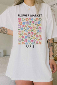 PARIS FLOWER MARKET OVERSIZED GRAPHIC TEE