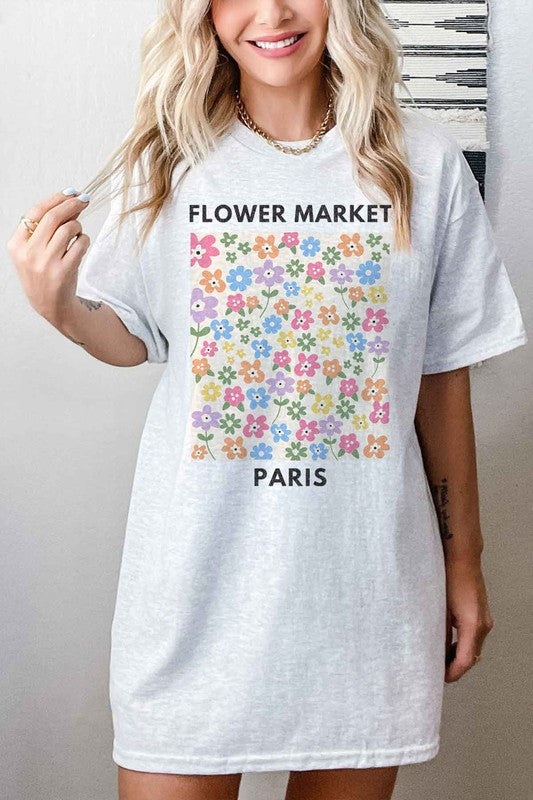 PARIS FLOWER MARKET OVERSIZED GRAPHIC TEE