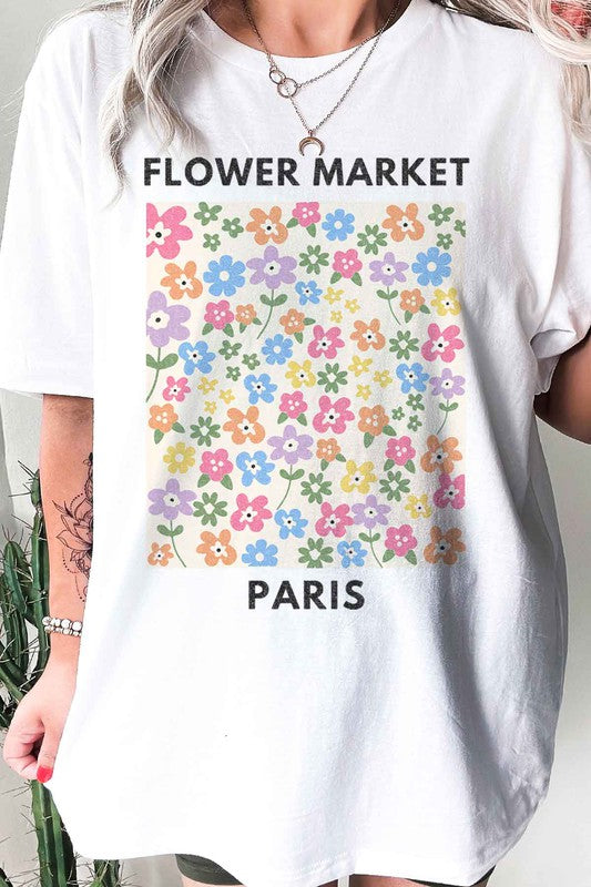 PARIS FLOWER MARKET GRAPHIC TEE / T-SHIRT