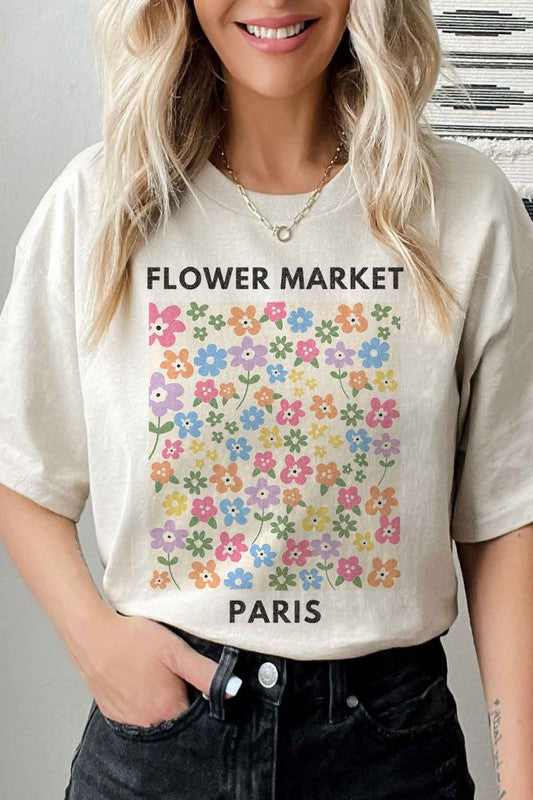 PARIS FLOWER MARKET GRAPHIC TEE / T-SHIRT