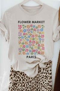 PARIS FLOWER MARKET GRAPHIC TEE / T-SHIRT