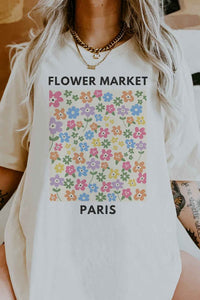 PARIS FLOWER MARKET GRAPHIC TEE / T-SHIRT