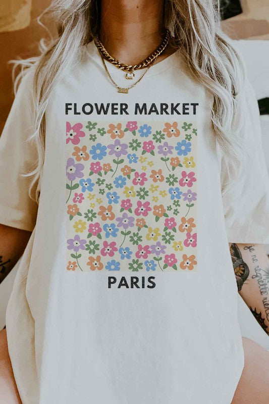 PARIS FLOWER MARKET GRAPHIC TEE / T-SHIRT