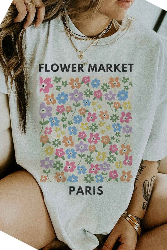 PARIS FLOWER MARKET GRAPHIC TEE / T-SHIRT