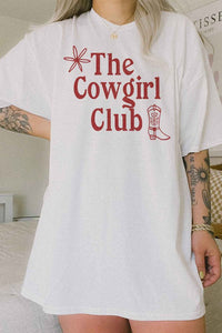 COWGIRL CLUB OVERSIZED GRAPHIC TEE