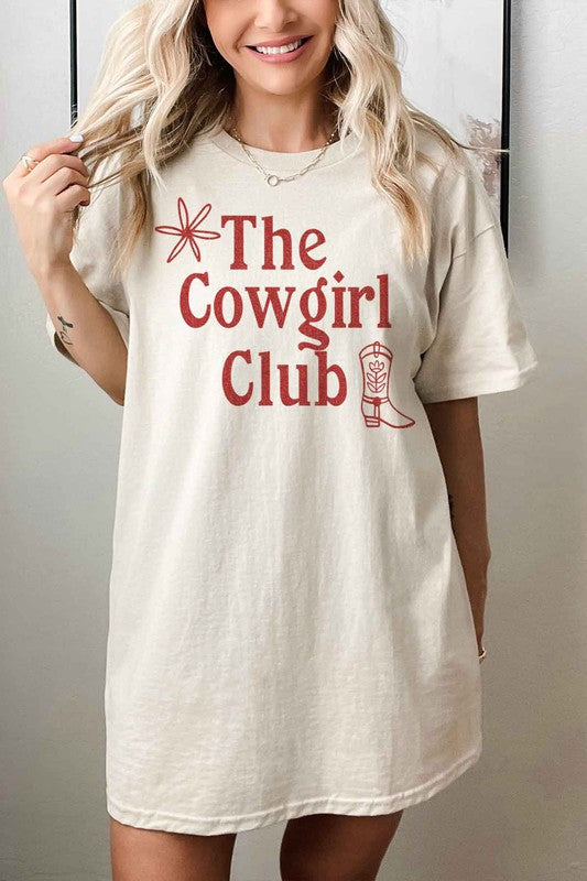 COWGIRL CLUB OVERSIZED GRAPHIC TEE