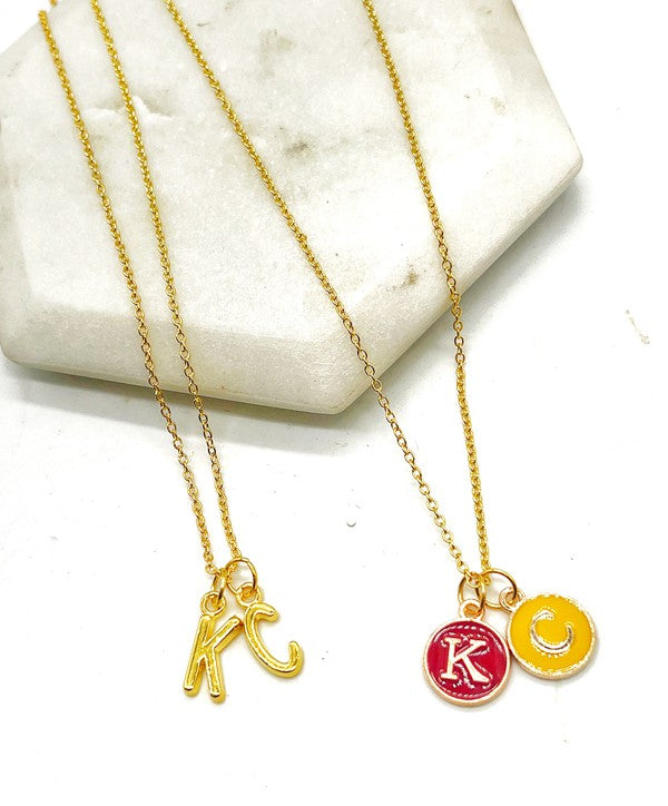 Gold KC Initial Necklace Chiefs