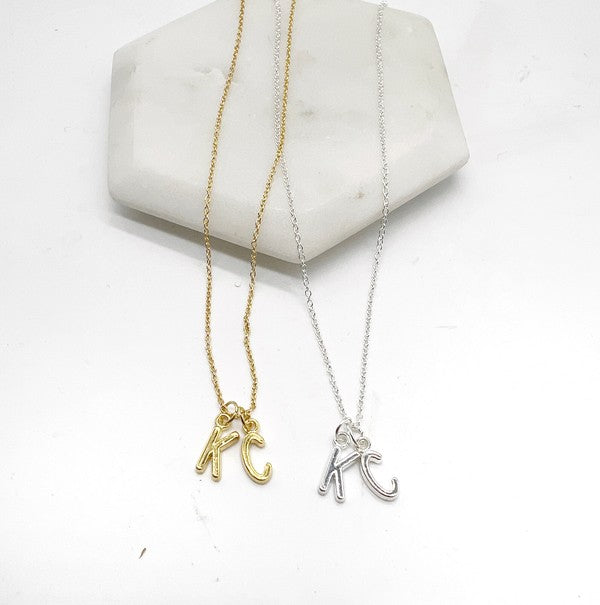 Gold KC Initial Necklace Chiefs