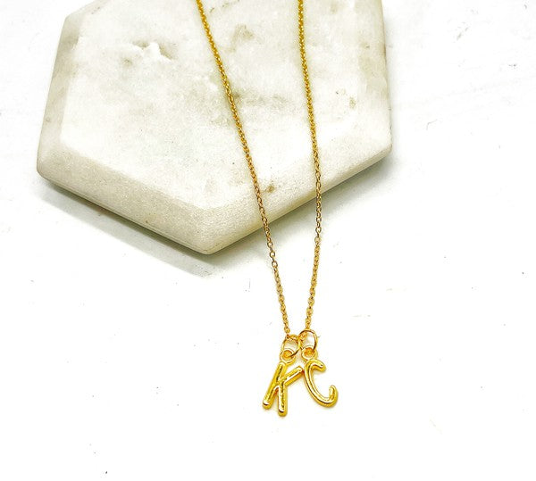 Gold KC Initial Necklace Chiefs