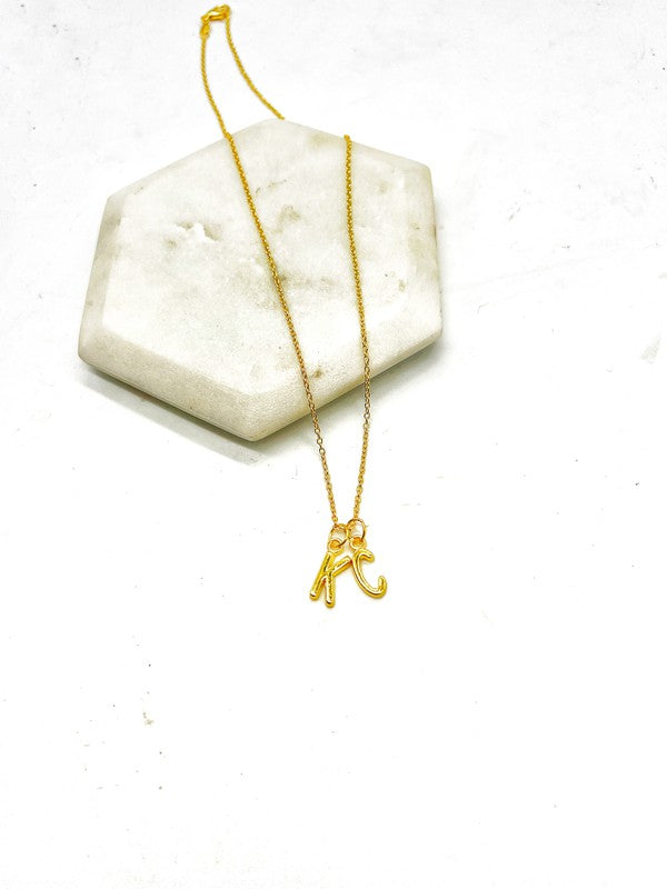 Gold KC Initial Necklace Chiefs