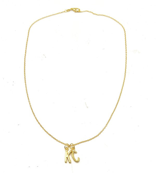 Gold KC Initial Necklace Chiefs