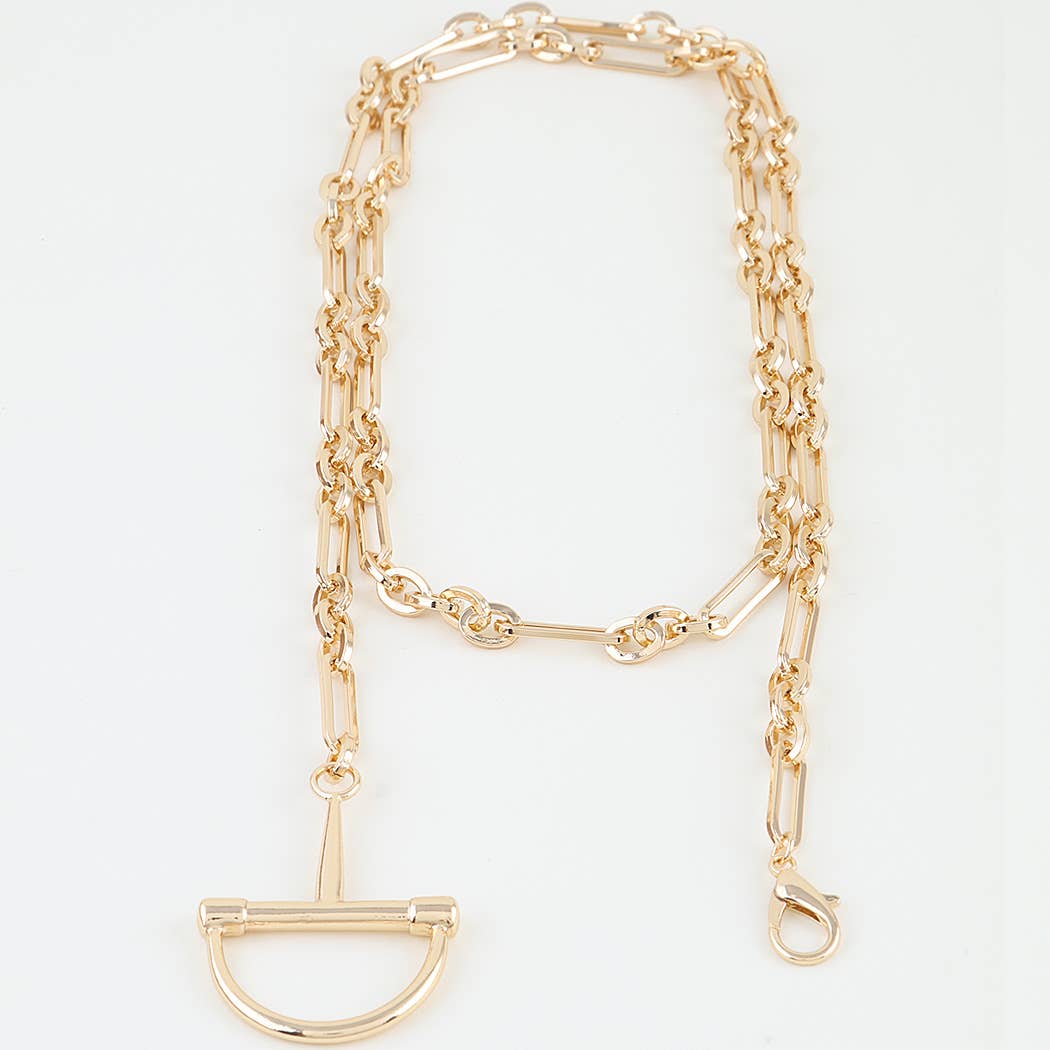 Polished Link Chain Drop Statement Necklace