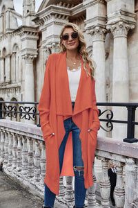 Open Front Pocket Duster Cardigan