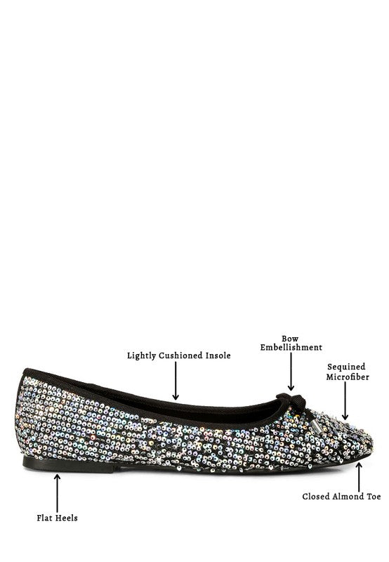 Lettie Sequin Embellished Ballet Flats