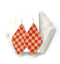 Chiefs Checkered Leather Diamond Earring