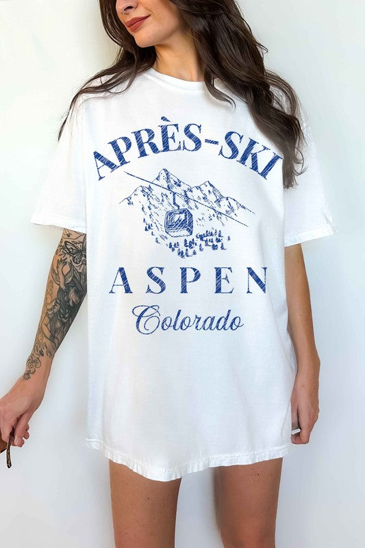 APRES SKI ASPEN COLORADO OVERSIZED TEE