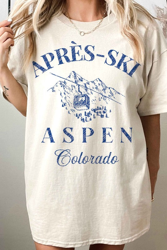 APRES SKI ASPEN COLORADO OVERSIZED TEE