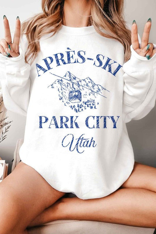 APRES SKI PARK CITY UTAH GRAPHIC SWEATSHIRT