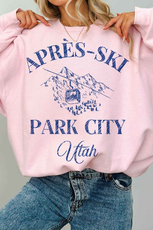 APRES SKI PARK CITY UTAH OVERSIZED SWEATSHIRT