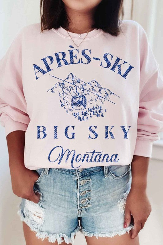 APRES SKI BIG SKY MONTANA GRAPHIC SWEATSHIRT