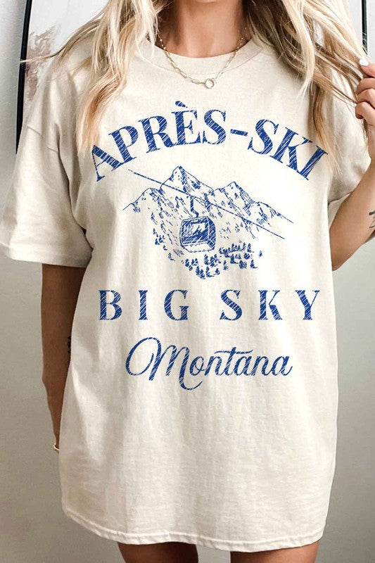 APRES SKI BIG SKY MONTANA OVERSIZED TEE