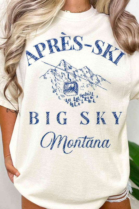 APRES SKI BIG SKY MONTANA OVERSIZED TEE