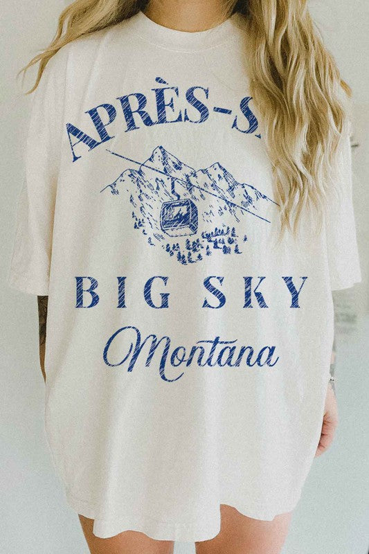 APRES SKI BIG SKY MONTANA OVERSIZED TEE