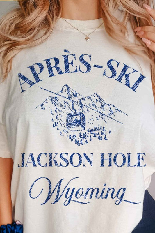 APRES SKI JACKSON HOLE WYOMING GRAPHIC TEE