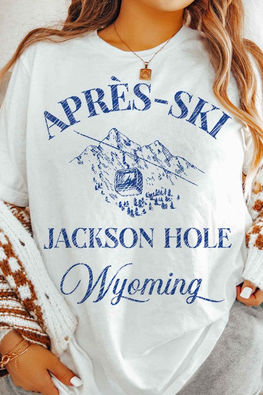 APRES SKI JACKSON HOLE WYOMING GRAPHIC TEE