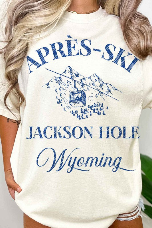 APRES SKI JACKSON HOLE WYOMING OVERSIZED TEE