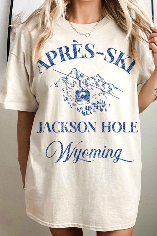 APRES SKI JACKSON HOLE WYOMING OVERSIZED TEE