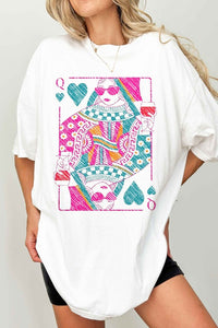 QUEEN OF HEARTS OVERSIZED GRAPHIC TEE