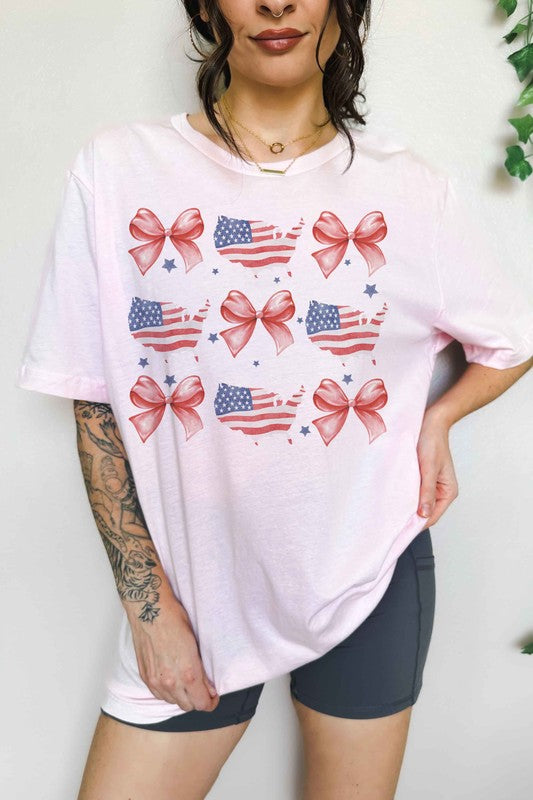 AMERICAN COQUETTE BOW OVERSIZED TEE