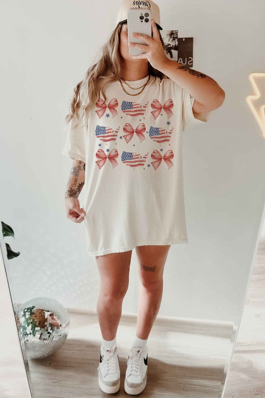 AMERICAN COQUETTE BOW OVERSIZED TEE