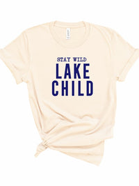 Navy Print - Stay Wild Lake Child Graphic Tee