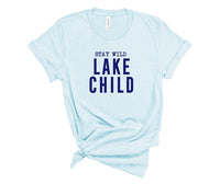 Navy Print - Stay Wild Lake Child Graphic Tee