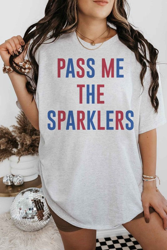 PASS ME THE SPARKLERS OVERSIZED GRAPHIC TEE