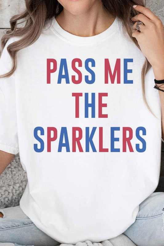 PASS ME THE SPARKLERS OVERSIZED GRAPHIC TEE