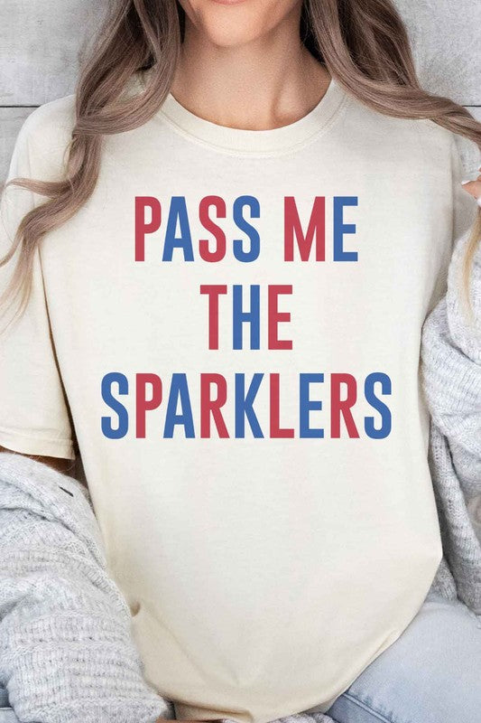 PASS ME THE SPARKLERS OVERSIZED GRAPHIC TEE