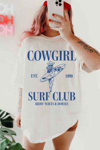 COWGIRL SURF CLUB OVERSIZED GRAPHIC TEE