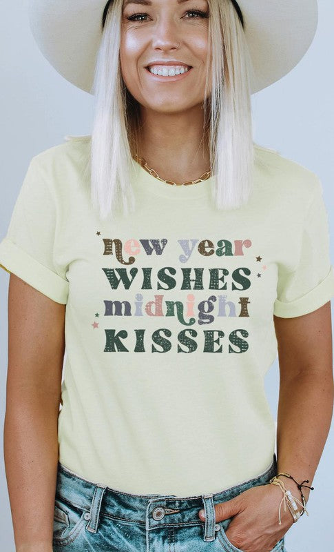 New Year Wishes Midnight Kisses Graphic Tee