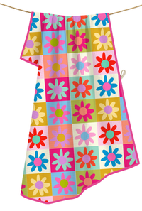 Hippie Daisy- Microfiber Waffle Weave Tea Towel