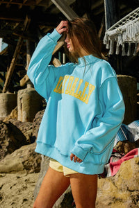 Bucket List Dilly Dally/ Lolly Gag Reversible Mockneck Sweatshirt