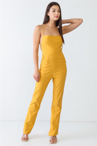 Doreli Group Backless Tied Spaghetti Strap Sleeveless Jumpsuit